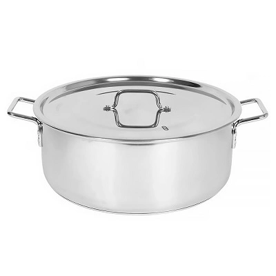 Кастрюля  8,0л с крышкой низкая нерж Катунь фото 1